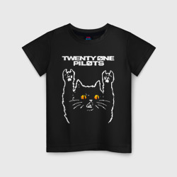 Светящаяся детская футболка Twenty One Pilots rock cat