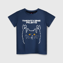 Светящаяся детская футболка Twenty One Pilots rock cat