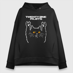 Женское светящееся худи Twenty One Pilots rock cat