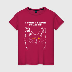 Светящаяся женская футболка Twenty One Pilots rock cat