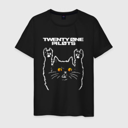 Мужская футболка хлопок Twenty One Pilots rock cat