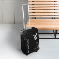 Чехол для чемодана 3D Architects и рок символ на темном фоне - фото 2
