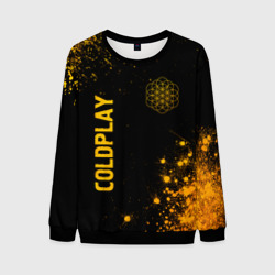 Мужской свитшот 3D Coldplay - gold gradient: надпись, символ