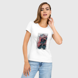 Женская футболка хлопок Slim Огненный монах - габимару - фото 2