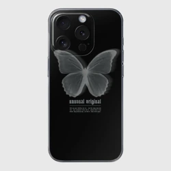 Чехол для iPhone 15 Pro силиконовый с защитой камеры Butterfly unusualy original