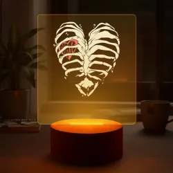 Светильник-ночник White ribs with a heart inside - фото 2