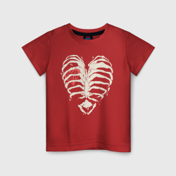 Светящаяся детская футболка White ribs with a heart inside