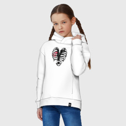 Детское худи Oversize хлопок Black ribs with a heart inside - фото 2