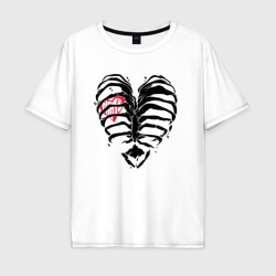 Мужская футболка хлопок Oversize Black ribs with a heart inside