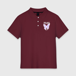 Женское поло хлопок Gothic white butterfly