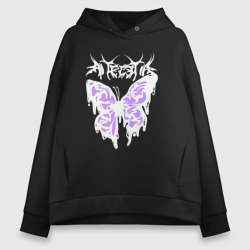 Женское светящееся худи Gothic white butterfly