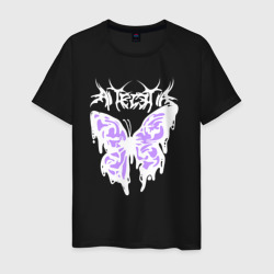 Светящаяся мужская футболка Gothic white butterfly