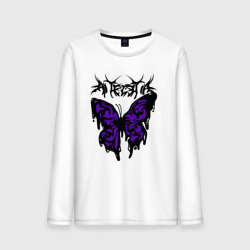 Мужской лонгслив хлопок Gothic black butterfly