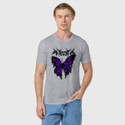 Мужская футболка хлопок Gothic black butterfly - фото 2