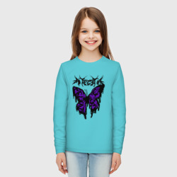 Детский лонгслив хлопок Gothic black butterfly - фото 2