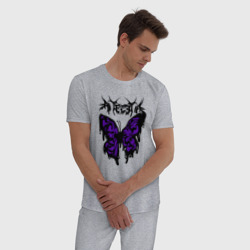 Мужская пижама хлопок Gothic black butterfly - фото 2