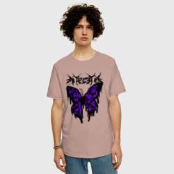 Мужская футболка хлопок Oversize Gothic black butterfly - фото 2