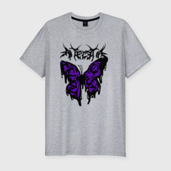 Мужская футболка хлопок Slim Gothic black butterfly