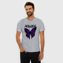 Мужская футболка хлопок Slim Gothic black butterfly - фото 2