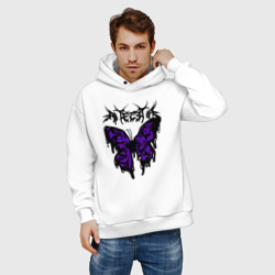 Мужское худи Oversize хлопок Gothic black butterfly - фото 2