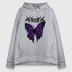 Женское худи Oversize хлопок Gothic black butterfly