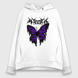 Женское худи Oversize хлопок Gothic black butterfly