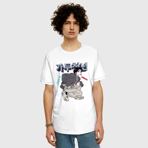 Мужская футболка хлопок Oversize с принтом Anime befearlessr, фото на моделе #1