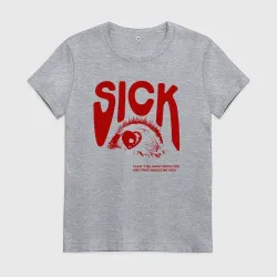 Женская футболка хлопок Sick i can`t away from you red