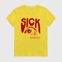 Женская футболка хлопок Sick i can`t away from you red