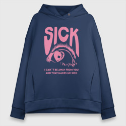 Женское светящееся худи Sick i can`t away from you pink