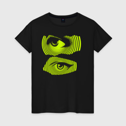 Светящаяся женская футболка Lime eyes are an illusion