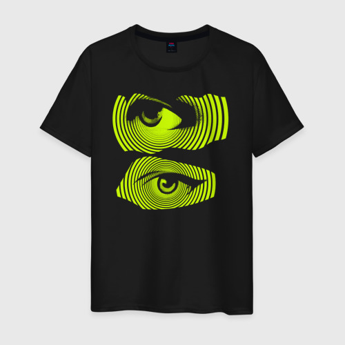 Светящаяся мужская футболка Lime eyes are an illusion, цвет черный