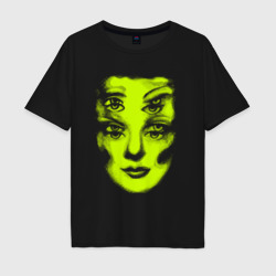 Мужская футболка хлопок Oversize Double lime face