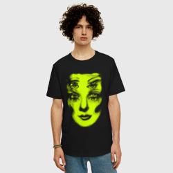 Мужская футболка хлопок Oversize Double lime face - фото 2