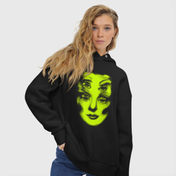 Женское худи Oversize хлопок Double lime face - фото 2