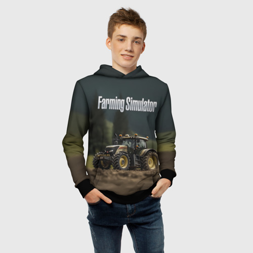 Детская толстовка 3D Farming Simulator - Игрушечный желтый, цвет черный - фото 6