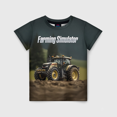 Детская футболка 3D Farming Simulator - Игрушечный желтый, цвет 3D печать