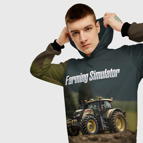 Мужская толстовка 3D Farming Simulator - Игрушечный желтый, цвет черный - фото 5