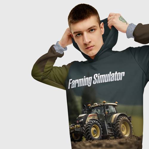 Мужская толстовка 3D Farming Simulator - Игрушечный желтый, цвет меланж - фото 5