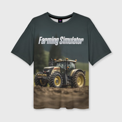 Женская футболка oversize 3D Farming Simulator - Игрушечный желтый