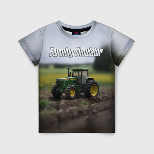 Детская футболка 3D Farming Simulator - Игрушечный зеленый, цвет 3D печать