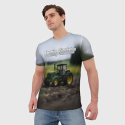 Мужская футболка 3D Farming Simulator - Игрушечный зеленый - фото 2