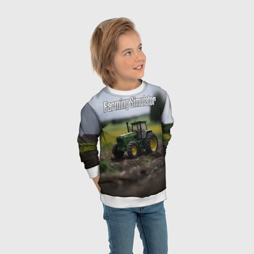 Детский свитшот 3D Farming Simulator - Игрушечный зеленый, цвет 3D печать - фото 5