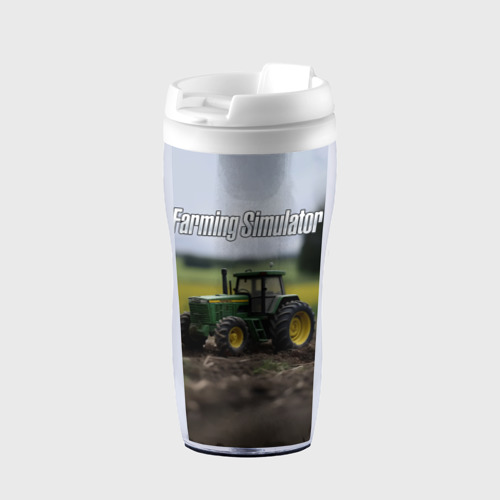 Термокружка-непроливайка Farming Simulator - Игрушечный зеленый, цвет белый