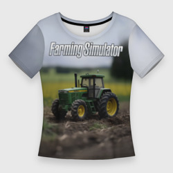 Женская футболка 3D Slim Farming Simulator - Игрушечный зеленый