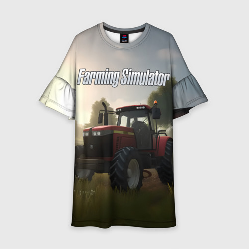 Детское платье 3D Farming Simulator - Красный трактор