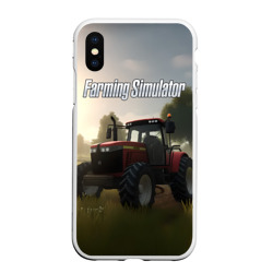 Чехол для iPhone XS Max матовый Farming Simulator - Красный трактор