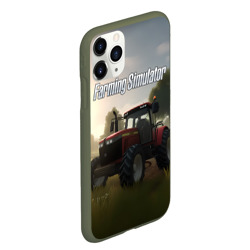 Чехол для iPhone 11 Pro Max матовый Farming Simulator - Красный трактор - фото 2