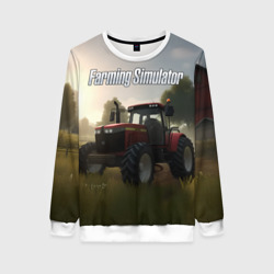 Женский свитшот 3D Farming Simulator - Красный трактор