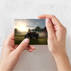 Поздравительная открытка Farming Simulator - Красный трактор - фото 2
